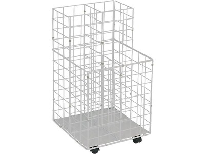 Safco Wire Mobile File Cart with Swivel Wheels, White (3084)