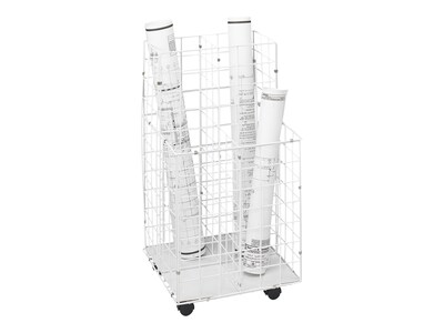 Safco Wire Mobile File Cart with Swivel Wheels, White (3084)