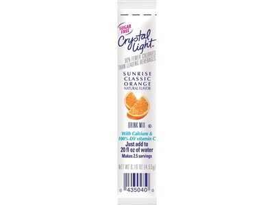 Crystal Light On-The-Go Sugar Free Sunrise Classic Orange Powdered Drink Mix, 0.16 Oz., 30 Packets/Box (GEN00504)