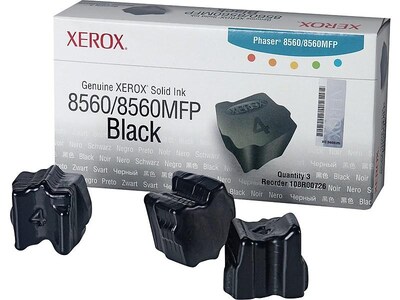 Xerox 108R00726 Black Standard Solid Ink Cartridge, 3/Pack