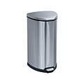 Safco Indoor Step Trash Can, Stainless Steel, 10 Gal. (9687SS)