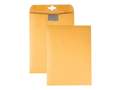 Quality Park ClearClasp Redi-Tac Catalog Envelopes, 9" x 12", Brown Kraft, 100/Box (QUA43568)
