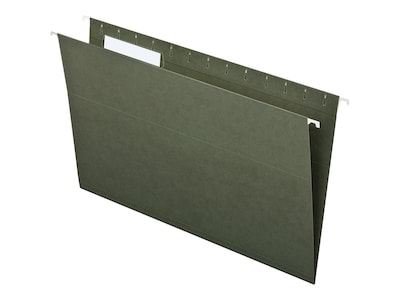 Pendaflex Recycled Hanging File Folders, 1/3-Cut Tab, Legal Size, Standard Green, 25/Box (PFX 81621)