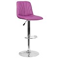 Contemporary Purple Vinyl Adjustable Height Barstool with Chrome Base [DS-8220-PUR-GG]