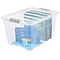 IRIS Stack & Pull 54 Qt. Latch Lid Storage Boxes, Clear, 6/Carton (100243-CT)