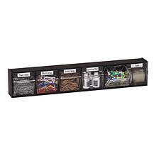 Deflect-O Tilt Bin Interlocking Compartment Storage, Black/Transparent (20604OP)