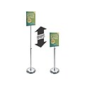 Azar Sign Holder, 8.5 x 11, Silver Metal (300840)