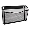 Rolodex Mesh 1-Pocket Metal Letter Size Wall File, Black (21931)