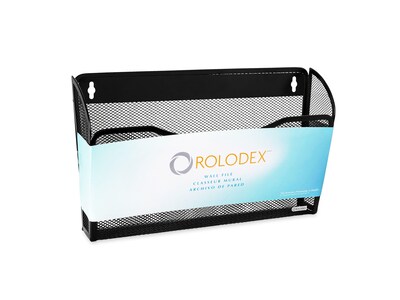 Rolodex Mesh 1-Pocket Metal Letter Size Wall File, Black (21931)