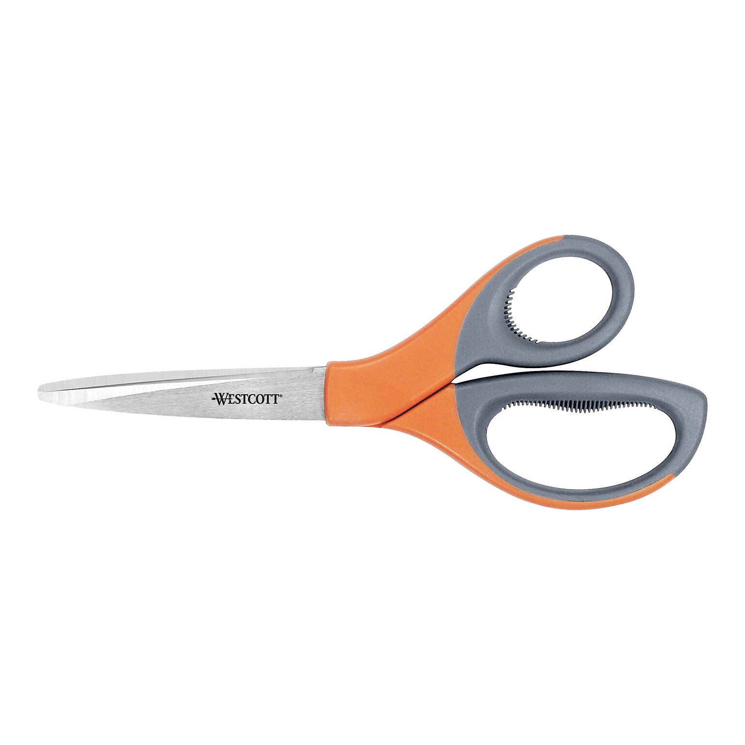 Westcott® Elite 8 Stainless Steel Scissors, Pointed Tip, Orange/Gray (41318)