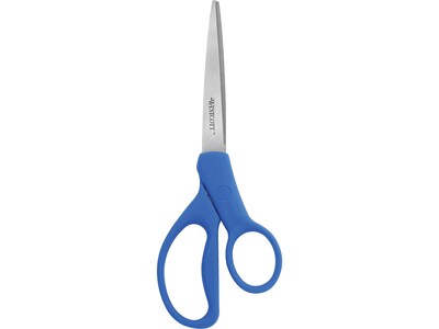 Westcott All Purpose Preferred 8" Stainless Steel Scissors, Pointed Tip, Blue (41218)