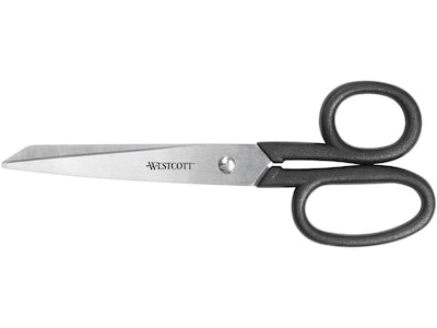 Westcott All Purpose Kleencut 7 Stainless Steel Scissors, Pointed Tip, Black (19017)