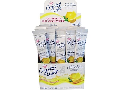 Crystal Light On The Go Natural Lemonade Drink Mix, 0.17 oz., 30/Box (00796)