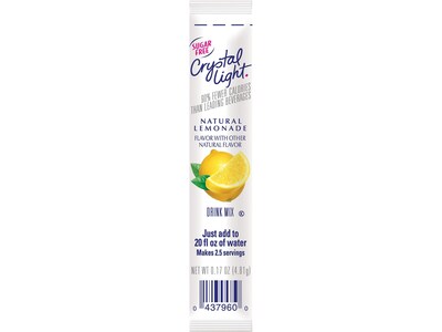 Crystal Light On The Go Natural Lemonade Drink Mix, 0.17 oz., 30/Box (00796)