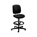 HON ComforTask Fabric Extended-Range Seat Height Task Stool with Adjustable Footring, Black (HON5905CU10T)