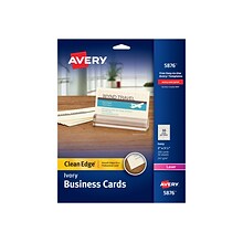 Avery Clean Edge Business Cards, 2 x 3 1/2, Matte Ivory, 200 Per Pack (5876)