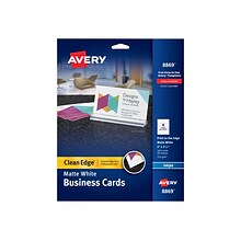 Avery Clean Edge Business Cards, 3.5 x 2, Matte, White, 160/Pack (8869)