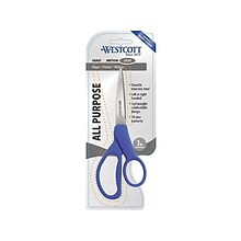 Westcott All Purpose Preferred 7 Stainless Steel Scissors, Pointed Tip, Blue (43217)