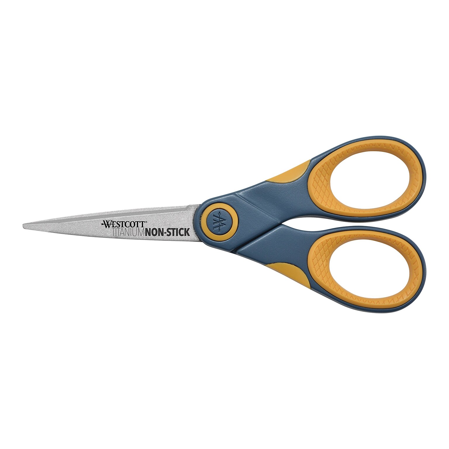 Westcott Titanium Bonded 5 Non-Stick Titanium Multi-Purpose/Heavy Duty Scissor, Pointed Tip, Gray/Yellow (14881)