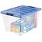 IRIS Stack & Pull 54 Qt. Latch Lid Storage Box, Clear (100242)