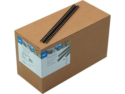 GBC ProClick 5/16 Plastic Binding Spine Comb, 45 Sheet Capacity, Black, 100/Box (2514700)