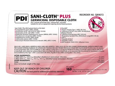 Sani-Cloth Plus Disinfecting Wipes, 160 Wipes/Canister(Q89072)