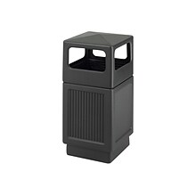 Safco Canmeleon Indoor/Outdoor Trash Cans w/Lid, Black High-Density Polyethylene/HDPE, 38 Gal. (9476