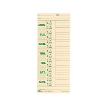 TOPS Time Cards for Pyramid 1000 Time Clock, 500/Box (TOP 1291)