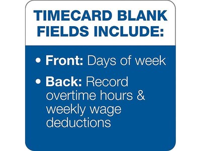 TOPS Time Cards for Pyramid 1000 Time Clock, 500/Box (TOP 1291)
