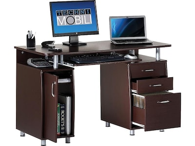 Techni Mobili 47"W Computer Desk, Chocolate (RTA-4985-CH36)