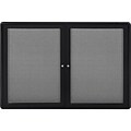 Ghent Ovation Fabric Enclosed Bulletin Board, Black Frame, 3H x 4W (OVK2-F91)