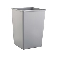 Rubbermaid Untouchable Indoor/Outdoor Trash Can, Gray Resin, 35 Gal. (FG395800GRAY)