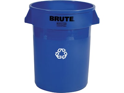 Rubbermaid Commercial Products Brute Resin Recycling Container, 32 Gallon, Blue (FG263273BLUE)