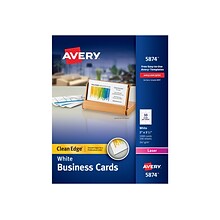 Avery Clean Edge Business Cards, 2 x 3 1/2, Matte White, 1000 Per Pack (5874)