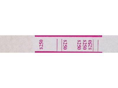 Pap-R Products Currency Straps, Pink, 1000/Pack (400250)