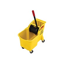 Rubbermaid Tandem Bucket & Side-Press Wringer, 31 qt. (7.75 Gal.), Yellow (FG738000YEL)