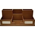 Victor Technology 6 Compartment Wood Compartment Storage with Smart Phone Holder, Mocha Brown (B9525