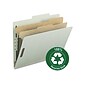Smead 100% Recycled Paperboard Classification Folders, Letter Size, 2 Dividers, Gray/Green, 10/Box (14023)