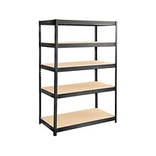 Safco Boltless 5-Shelf Metal Unit, 48W, Black (6244BL)