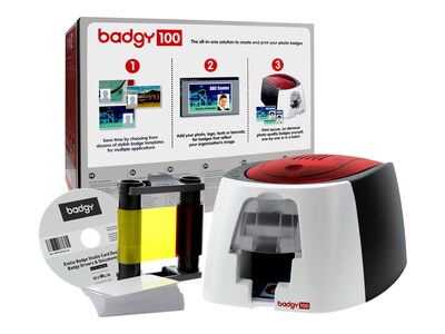 Evolis Badgy100 ID Printer, Multicolored (B12U0000RS)