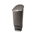 simplehuman Indoor Step Trash Can, Gray Plastic, 10.5 Gal. (CW1363)