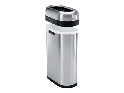 simplehuman Indoor Trash Can with Lid, Brushed Stainless Steel, 13 Gallon (CW1467)