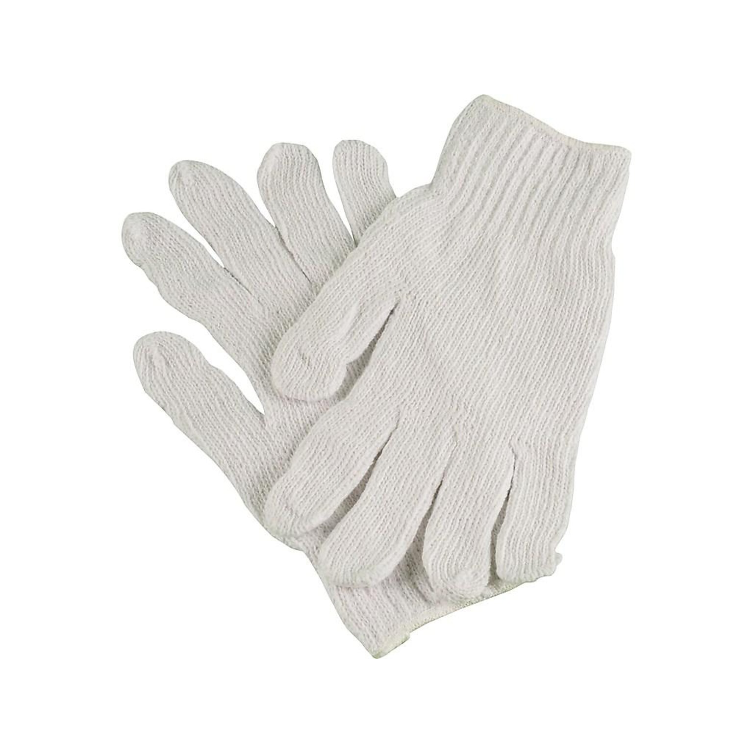 Ambitex Pro Cotton/Polyester Gloves, Natural White, 12 Pair/Pack (CTPS400LG/NLW)