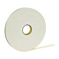 3M Double Coated Foam Tape, 1 x 36 yds., White (T95544661PK)