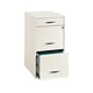 Space Solutions 3-Drawer File Cabinet with Pencil Drawer Letter-Width, Pearl White, 18" Deep (19157)
