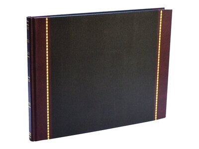 Wilson Jones Visitor Book, 10 Columns, 12.25" x 9.5", Black, 208 Sheets/Book (S491)