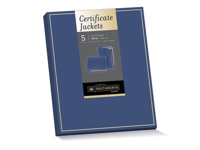 Southworth Certificate Holders, 8.5 x 11, Navy, 5/Pack (PF6)