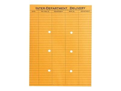 Quality Park Self Seal Inter-Departmental Envelopes, 10 x 13, Brown Kraft #13.5, 100/Box (QUA63664