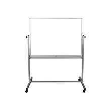 Luxor Steel Mobile Dry-Erase Whiteboard, Aluminum Frame, 4 x 3 (MB4836WW)