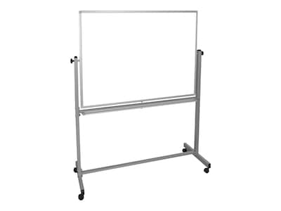Luxor Steel Mobile Dry-Erase Whiteboard, Aluminum Frame, 4' x 3' (MB4836WW)